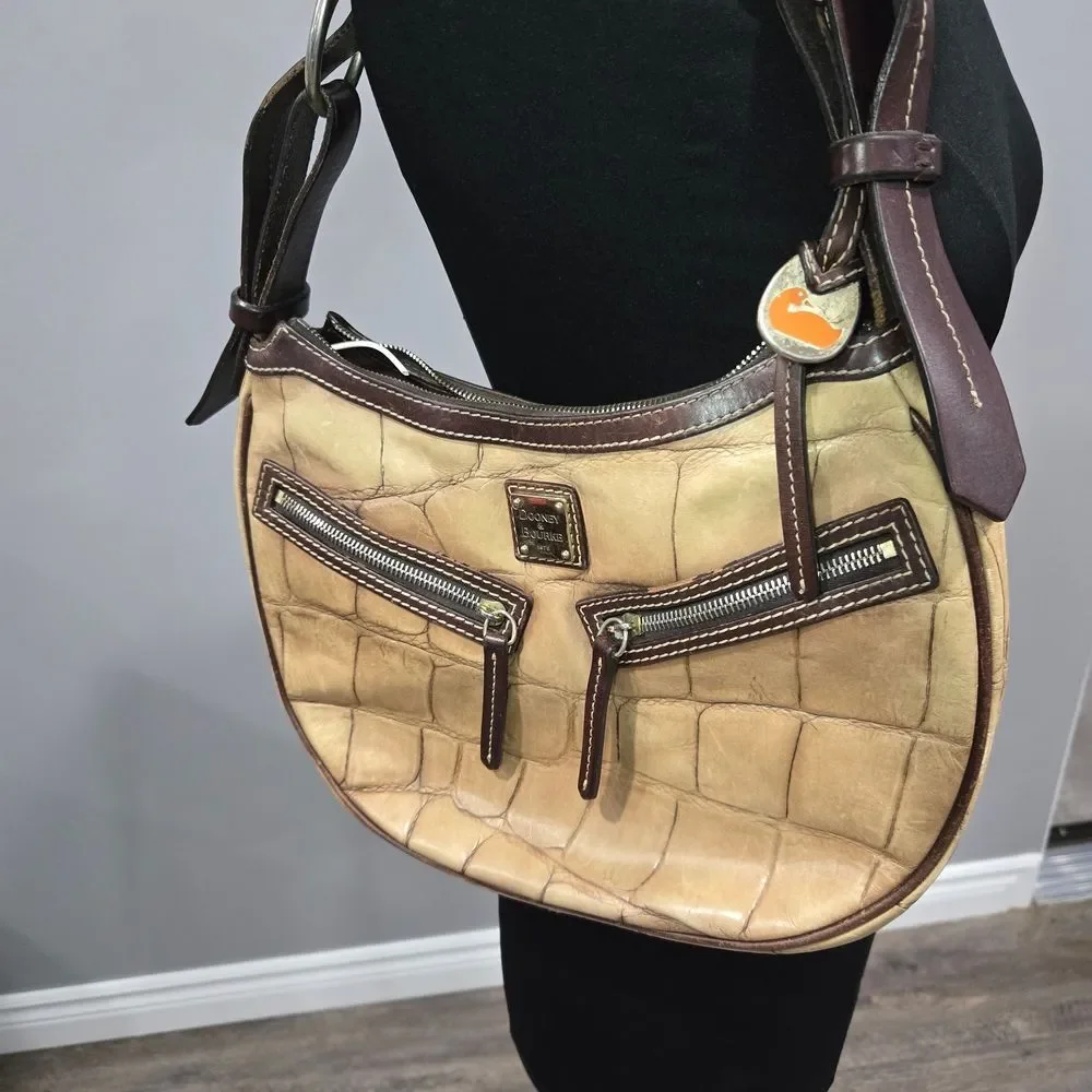 🐢 Dooney & Bourke Croc Embossed Leather Circle Bag. - Picture 10 of 16